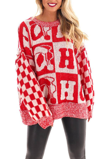 Luvik | Joulukirjeet Pyöreä kaula-aukko Pitkähihaisessa Hukattu neule