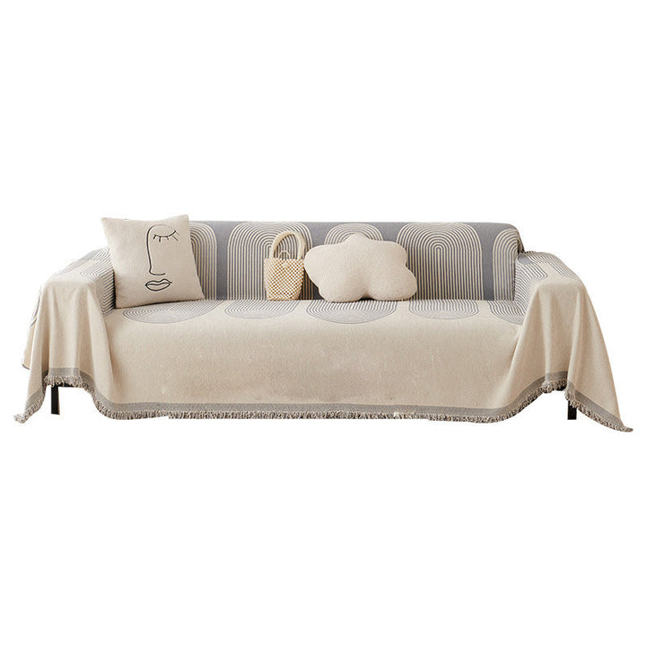 Dobbelsidig Chenille Sofa Dekke | Luvikno