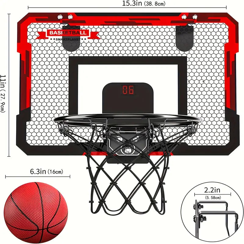Luvikno | Mini Basketball Hoop med elektronisk poengtavle - BouncePro