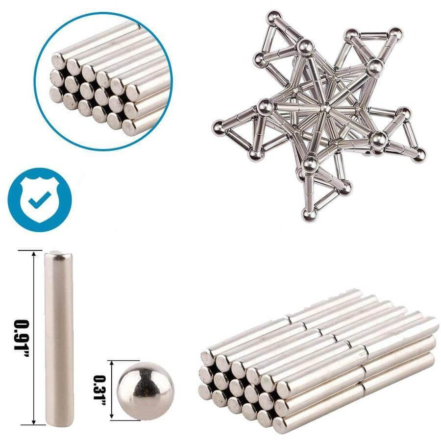Luvikno | Magnetiske Staver - Kreativt Byggespill - Barn