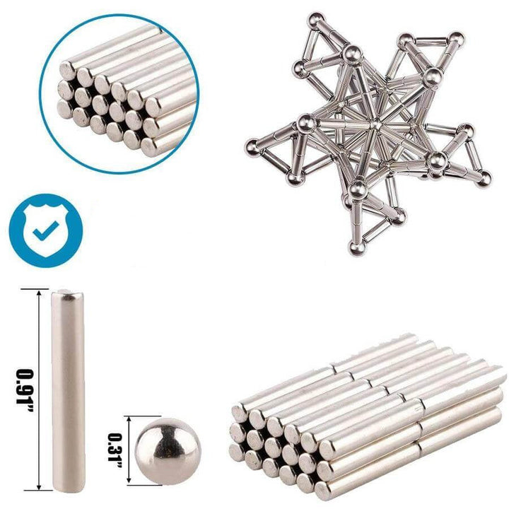 Luvikno | Magnetiske Staver - Kreativt Byggespill - Barn