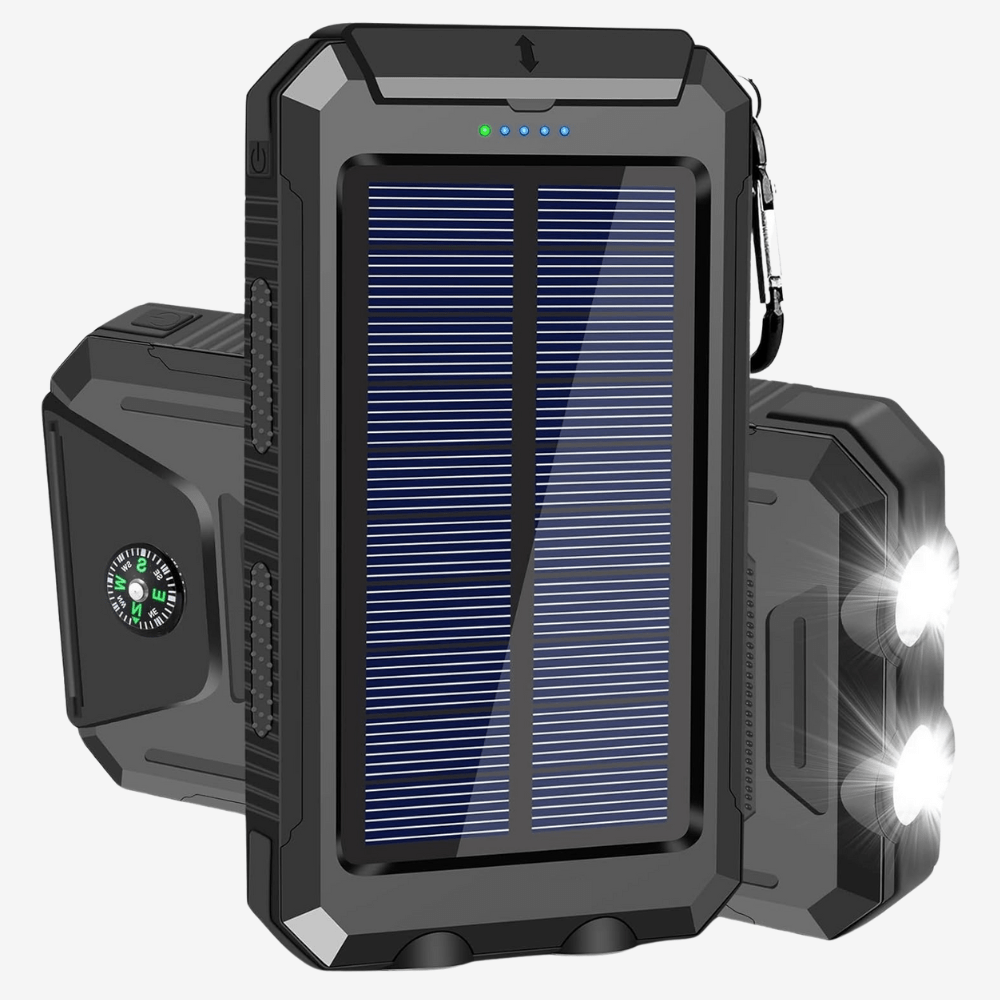 Luvikno | Vanntett Støtsikker Solbatteri 10 000 mAh | Soloppladbar