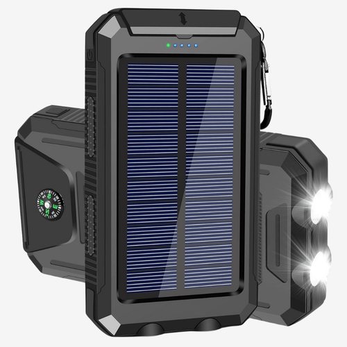 Luvikno | Vanntett Støtsikker Solbatteri 10 000 mAh | Soloppladbar