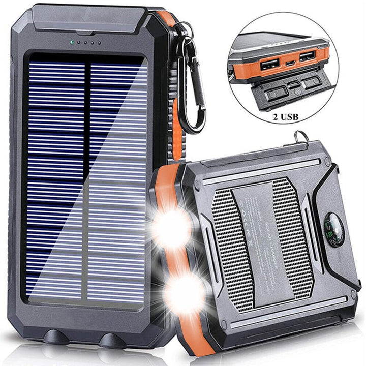 Luvikno | Vanntett Støtsikker Solbatteri 10 000 mAh | Soloppladbar