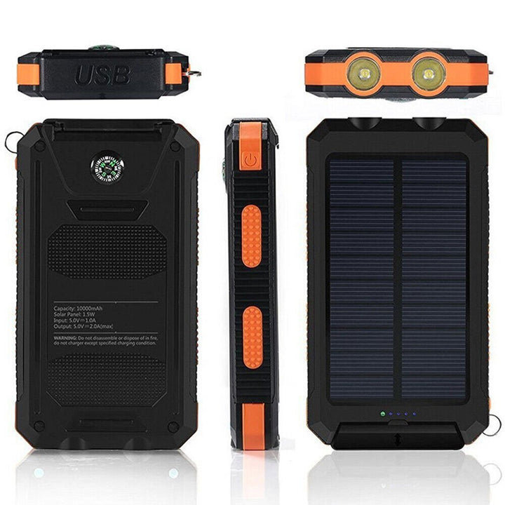 Luvikno | Vanntett Støtsikker Solbatteri 10 000 mAh | Soloppladbar