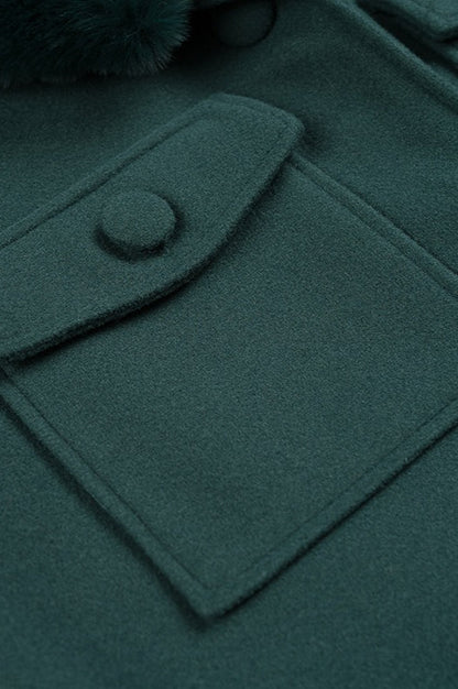 Luvik | Irrotettava turkiskaulus villakangastakki