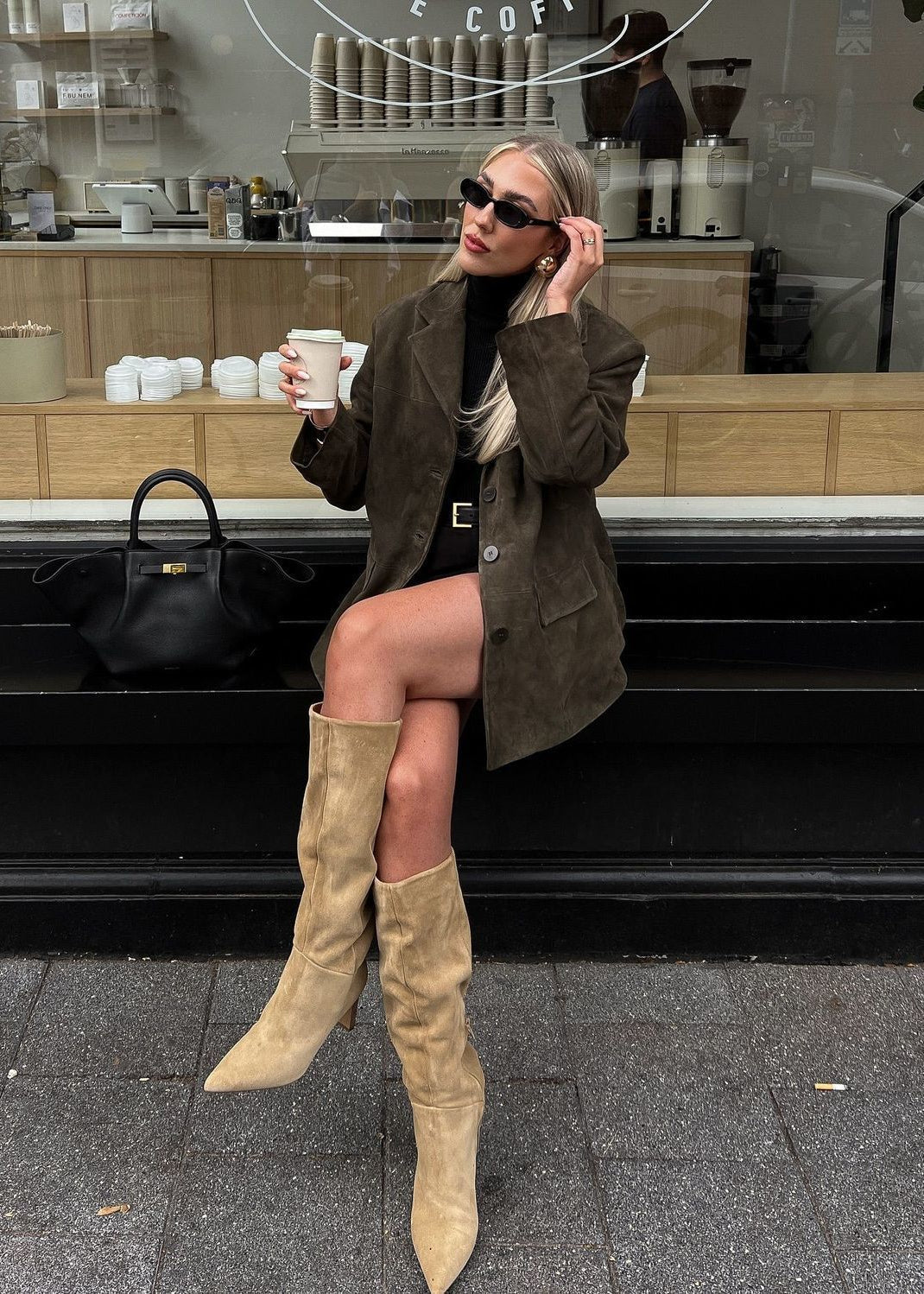 Luvik | Tekonahka Muotoiltu Bleiseri Syväoliivinvihreä