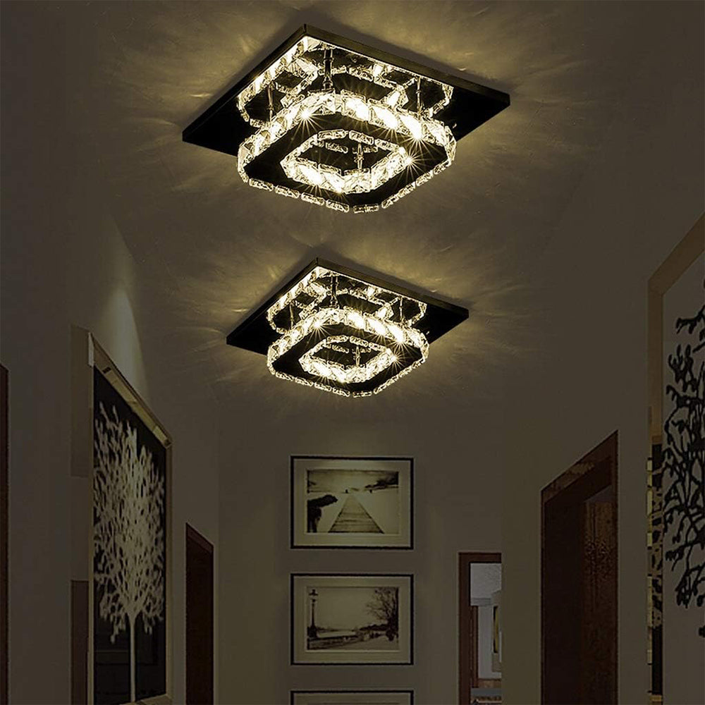 Taklampe Krystall LED Moderne Innfelt Armatur Luvikno