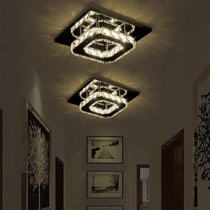Taklampe Krystall LED Moderne Innfelt Armatur Luvikno