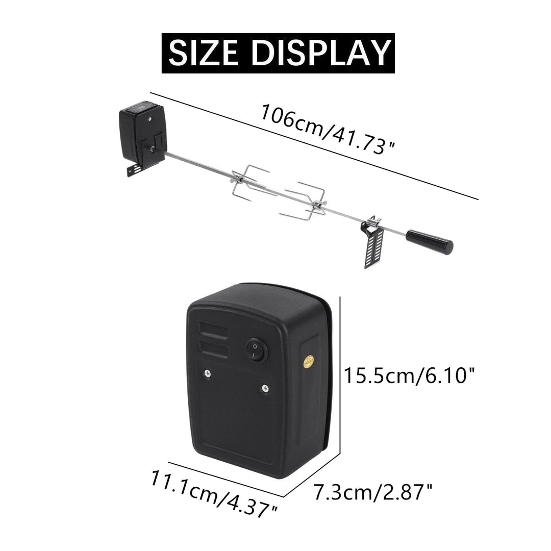 BBQ Grill Motor Kjøttgafler Sett Automatisk Spydstang Rotisser Kit | Luvikno