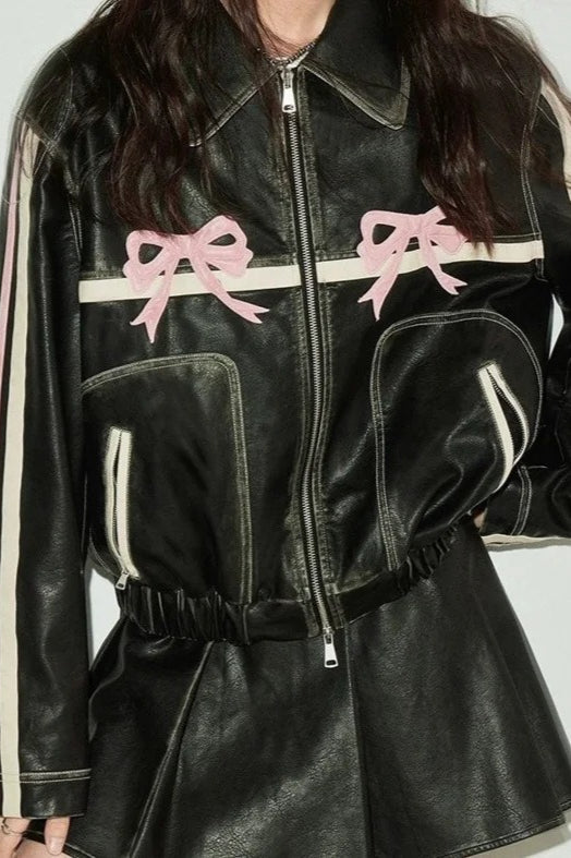 Luvik | Dekorativt Tekstil Skinnbikerjakke