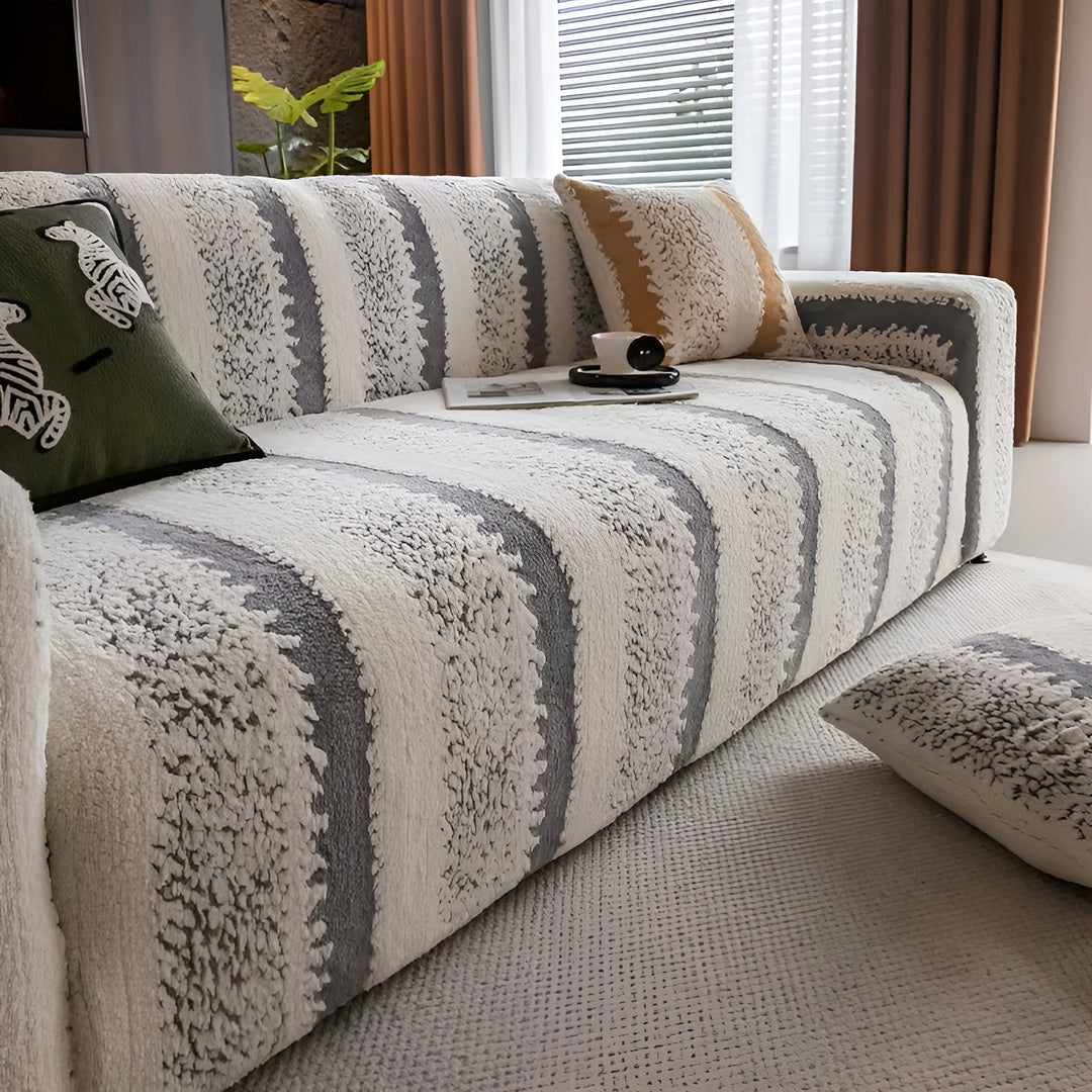 Plush sofa cover (2 pieces) – Myk, varm og dekorativ | Beskytter sofaen din på en stilfull måte | Luvikno