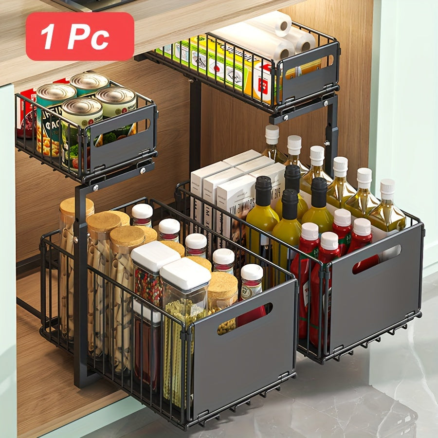 Pull-out Under-Cabinet Organizer 2 Levels | Luvikno