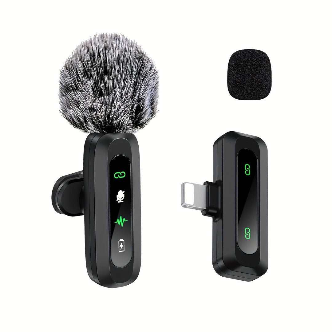 Luvikno | Trådløs Lavalier Mikrofon med USB-C Tilkobling for Smarttelefoner og Nettbrett – Kompakt Design, Ideell for Podcaster og Vlogger