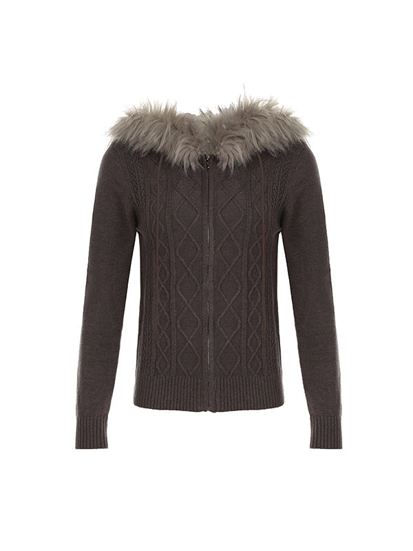 Luvik | Farge Vintage Twist og Pels Sømmjakke