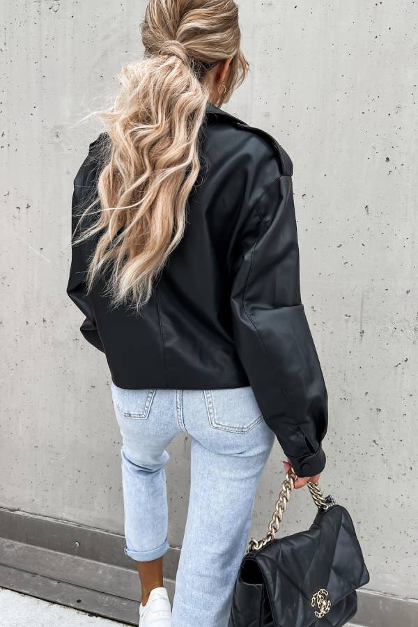 Luvik | Nahkareversi Taskut Brittiläinen Tyyli Lyhyt Takki