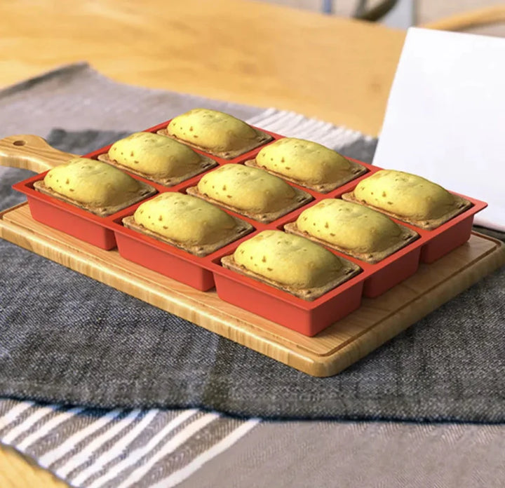 Store 9-hull silikon mini brødform non-stick bakeform | Luvikno