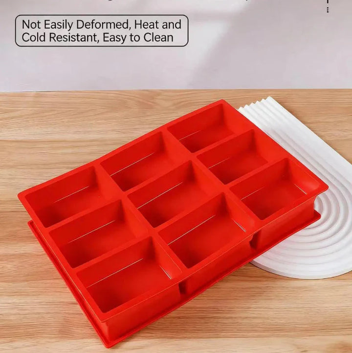 Store 9-hull silikon mini brødform non-stick bakeform | Luvikno