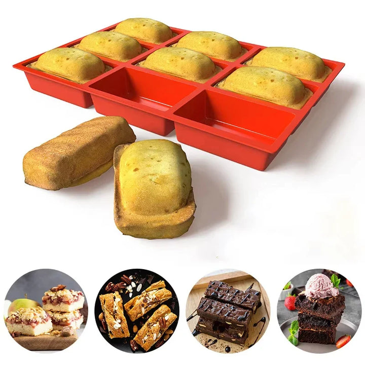 Store 9-hull silikon mini brødform non-stick bakeform | Luvikno