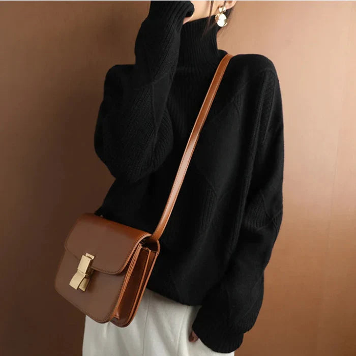 Luvik | Eurooppalainen tyyli Korkea kaulus Timantti Neule