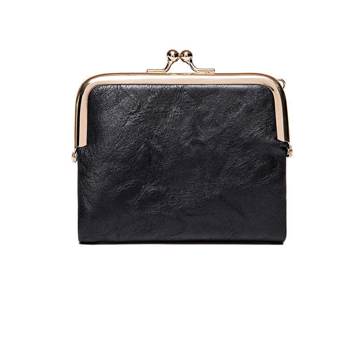 Lommebok Veske | Vintage Kiss Lock Lite PU Skinn Luvikno