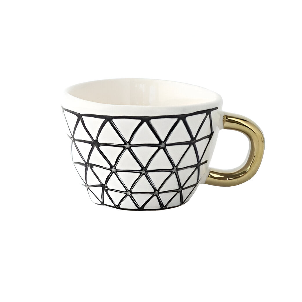 Keramikkopp med geometrisk design – Stilig og moderne | Ideell for kaffe eller te | Luvikno
