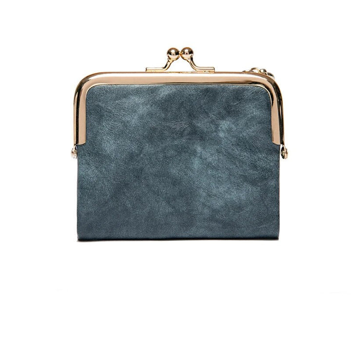 Lommebok Veske | Vintage Kiss Lock Lite PU Skinn Luvikno