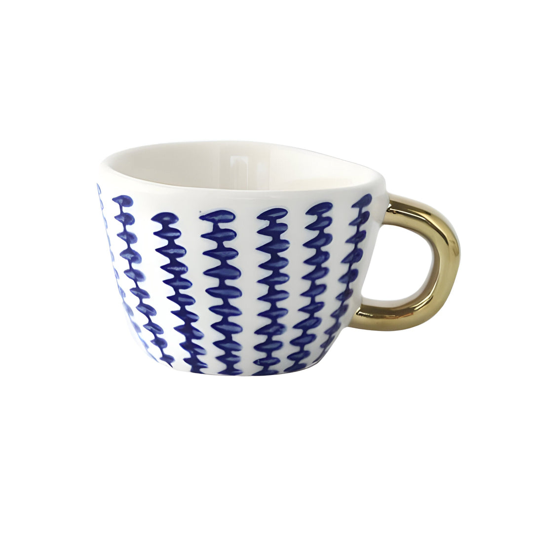 Keramikkopp med geometrisk design – Stilig og moderne | Ideell for kaffe eller te | Luvikno