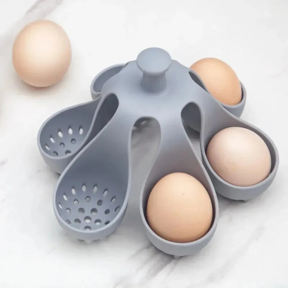 Kokteggbeholder Silikon Egg Dampbrett med Antiskoldhåndtak | Luvikno