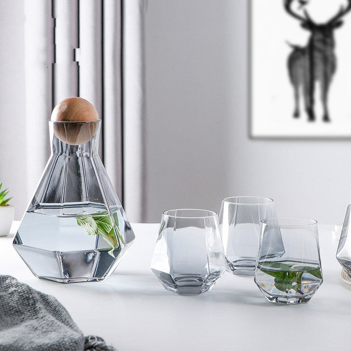 Kokt Vann Kaldt Vann Kanne Sett Krystall Glass Vannkanne Vannkop | Luvikno