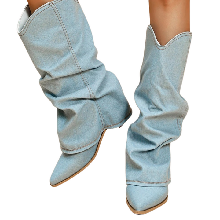 Luvik | Block Heels Naisten Denim saappaat