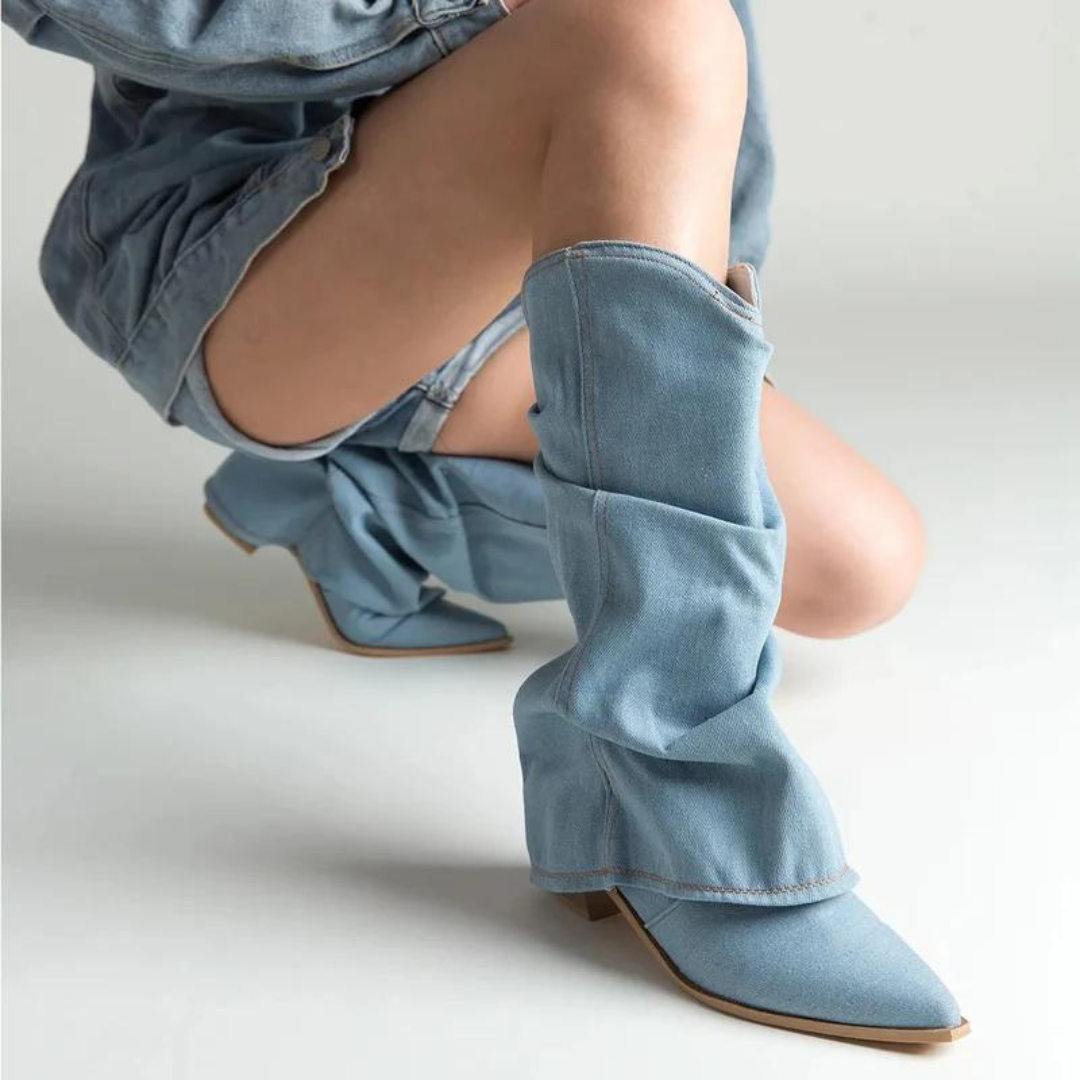 Luvik | Block Heels Naisten Denim saappaat