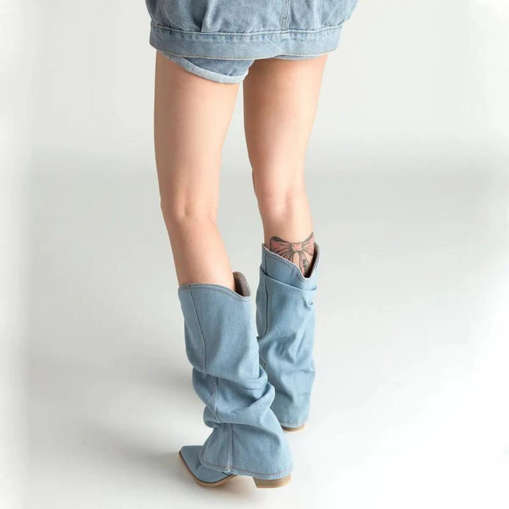 Luvik | Block Heels Naisten Denim saappaat