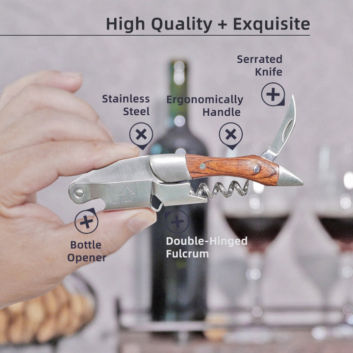Flaskeåpner og foliekniv gave til vinelskere vin korketrekker | Luvikno