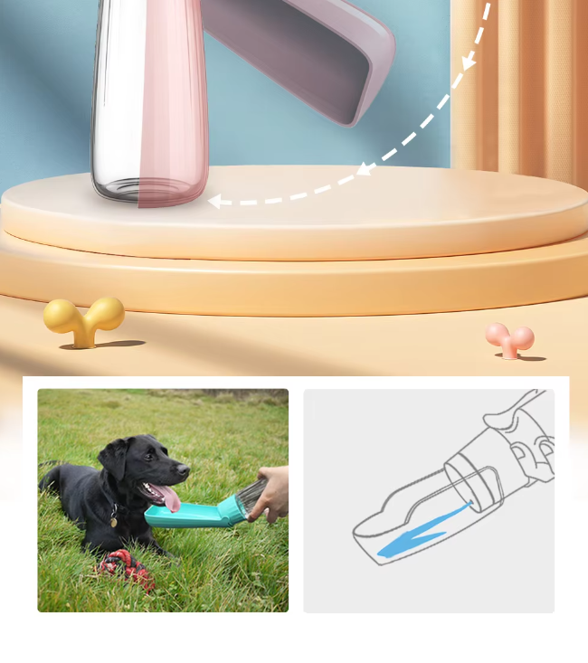 Luvikno | Hund Vannflaske - Reise Lekkasjesikker 550ml