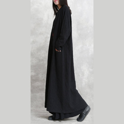 Luvik | musta takki suuri koko pystytaskut maxi takki 2018 pitkiä hihoja baggy takit