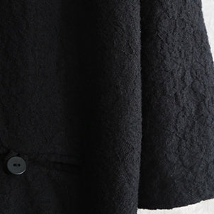 Luvik | musta takki suuri koko pystytaskut maxi takki 2018 pitkiä hihoja baggy takit