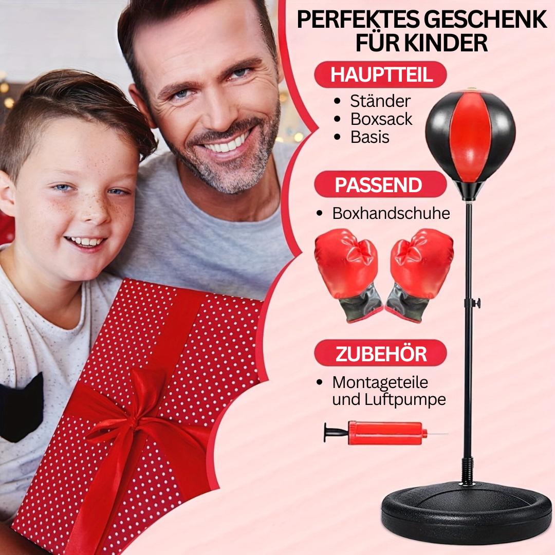 BoksFun JuniorSet – Justerbar boksepose med hansker for barn | Luvikno