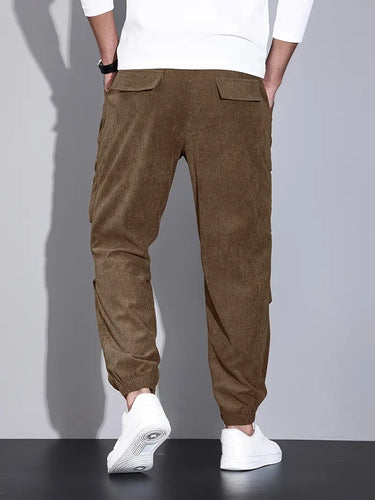 Luvik | Miesten Cargohousut Fleece Mukavat Urheiluhousut Taskuilla Streetwear-tyylissä