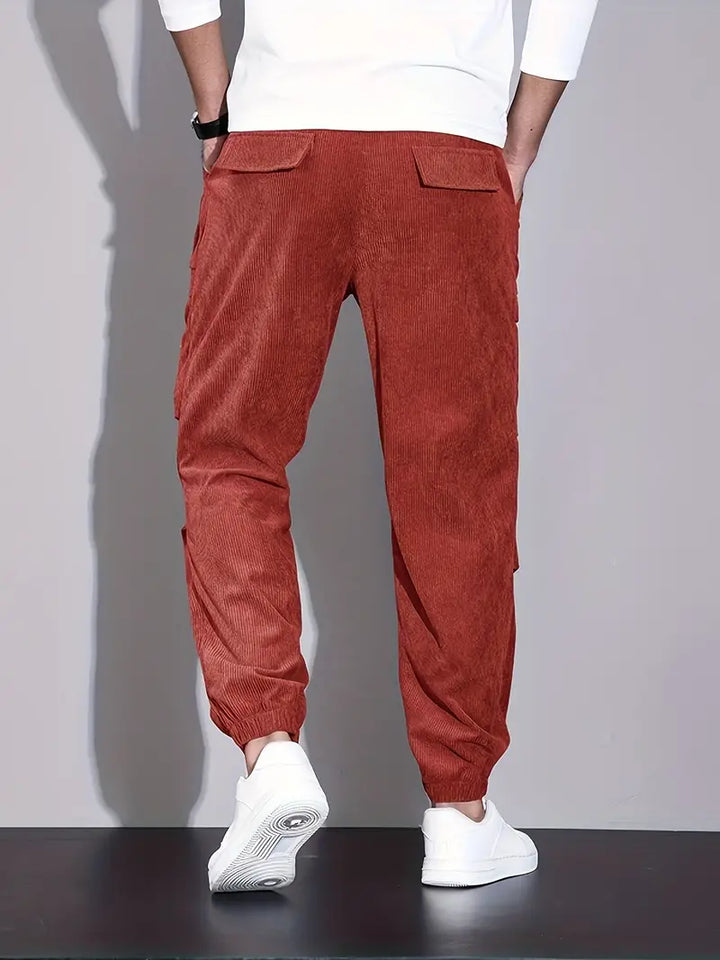 Luvik | Miesten Cargohousut Fleece Mukavat Urheiluhousut Taskuilla Streetwear-tyylissä