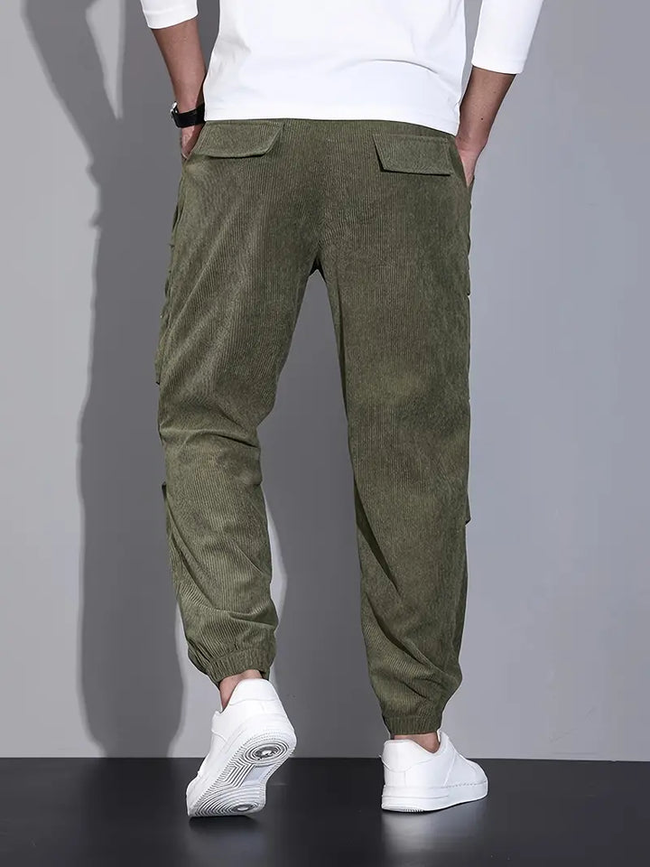 Luvik | Miesten Cargohousut Fleece Mukavat Urheiluhousut Taskuilla Streetwear-tyylissä
