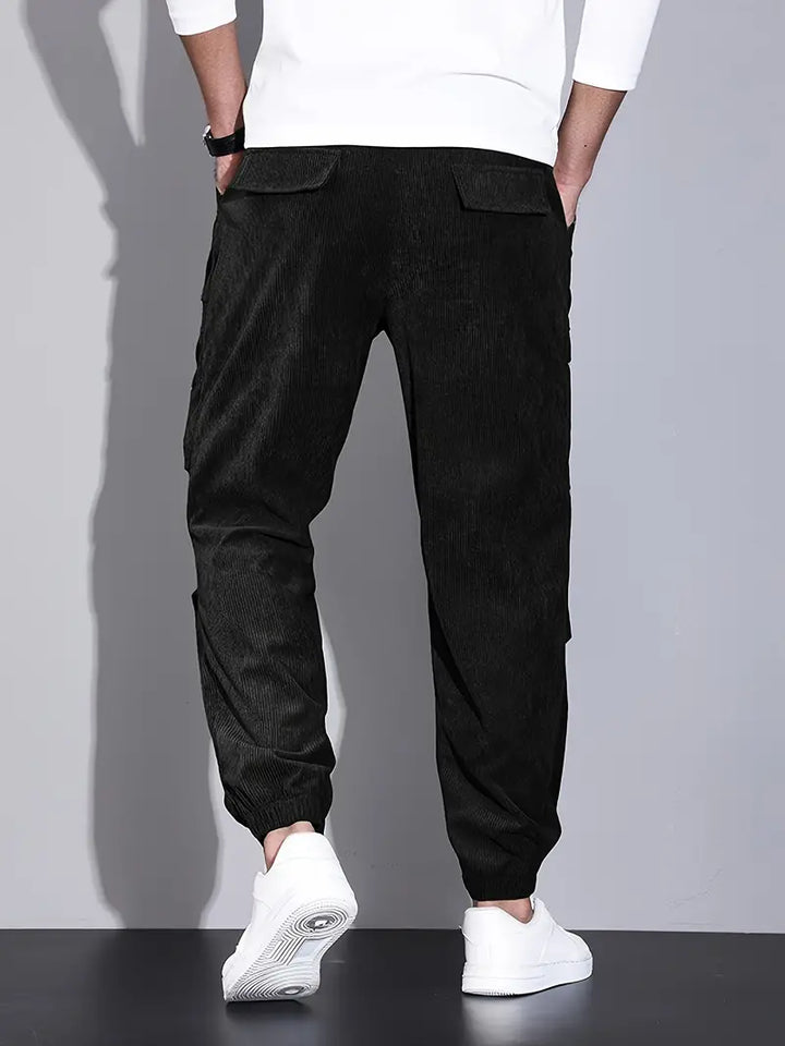 Luvik | Miesten Cargohousut Fleece Mukavat Urheiluhousut Taskuilla Streetwear-tyylissä