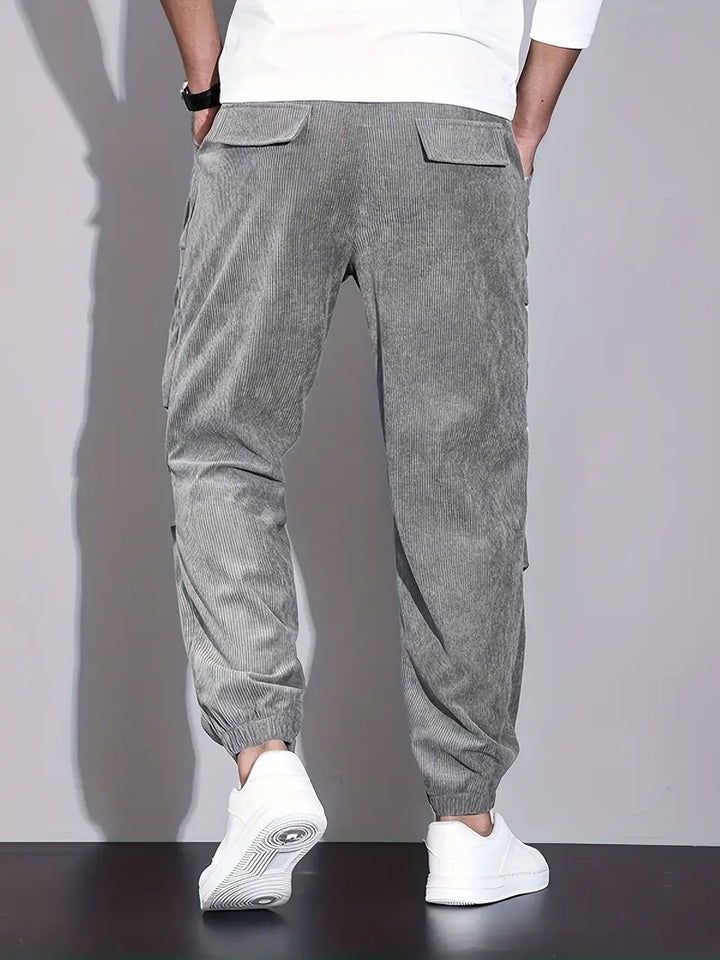Luvik | Miesten Cargohousut Fleece Mukavat Urheiluhousut Taskuilla Streetwear-tyylissä