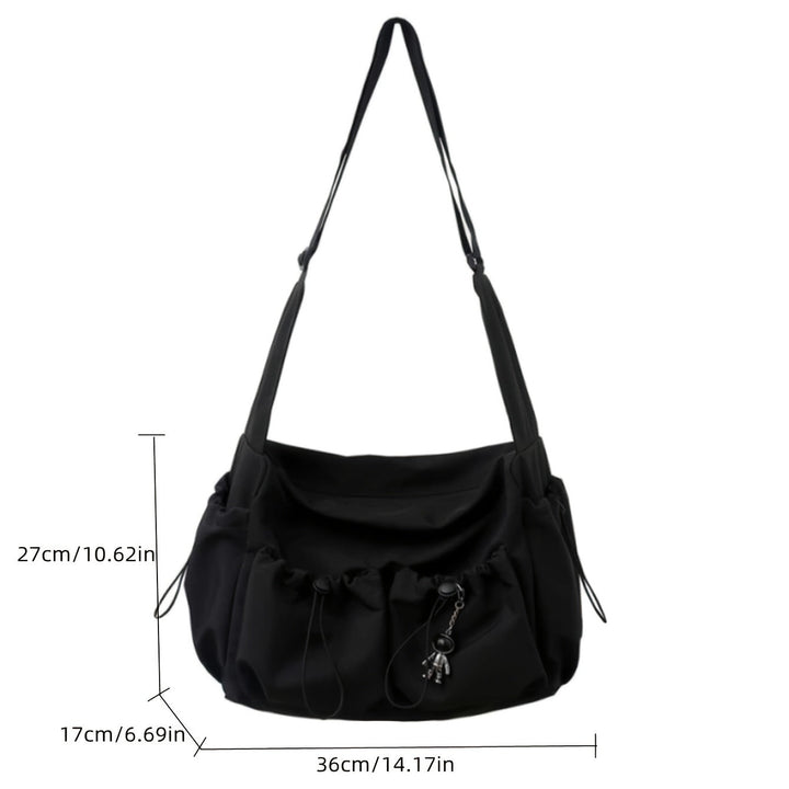 UrbanLiner Nylon Budveske – Svart Skulderbag med Glidelås for Daglig Bruk | Luvikno