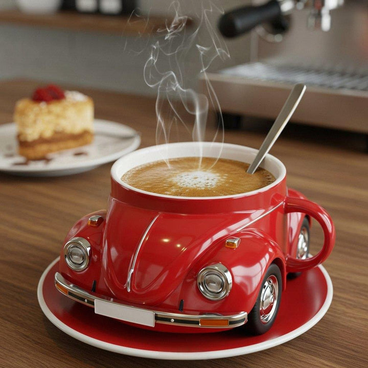 RetroAuto Keramikkopp – Unik 3D-design for kaffe og te | Luvikno