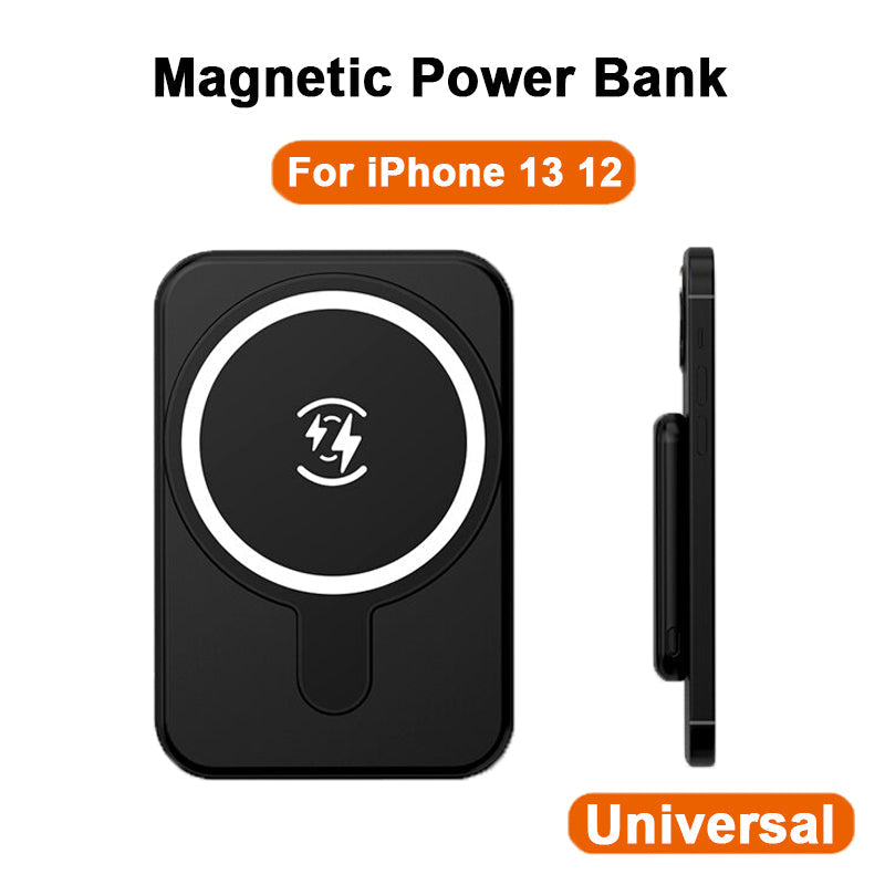 Luvikno | Magnera Magnetisk Power Bank 5000 mAh | Kompatibel med iPhones | USB Utgang 5 V/2.1 A | Kompakt & Stilig