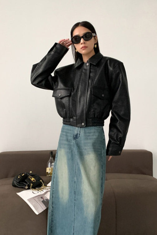 Luvik | PU Nahkakangas Kaulustakki