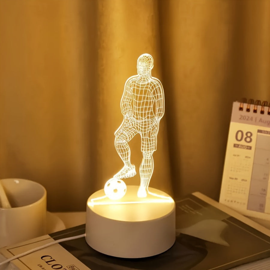 SportGlow - LED Bordlampe med 3D Fotball Design Luvikno