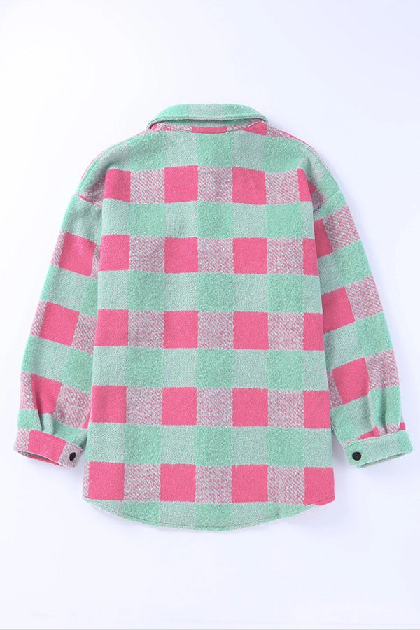 Luvik | Rutete Fargelagt Fritids Oversized Jakke