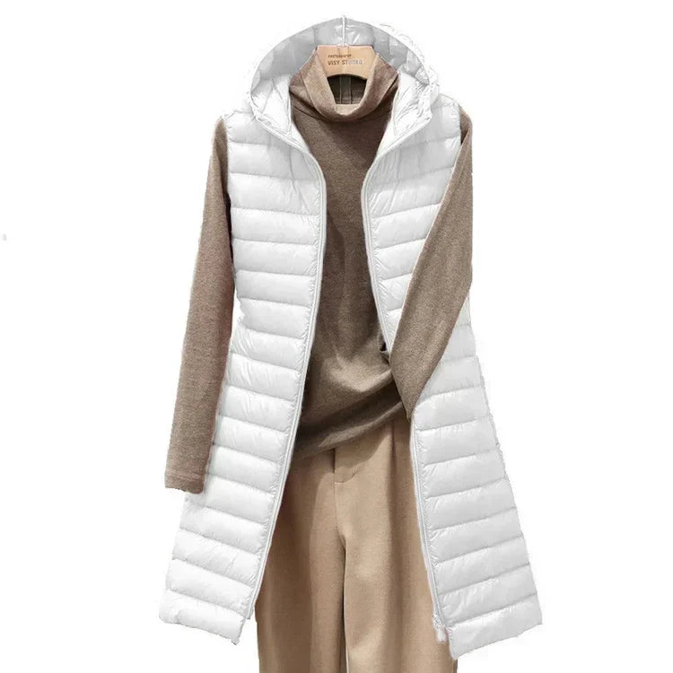 Luvik | Naisten puuvillainen liivi hupulla